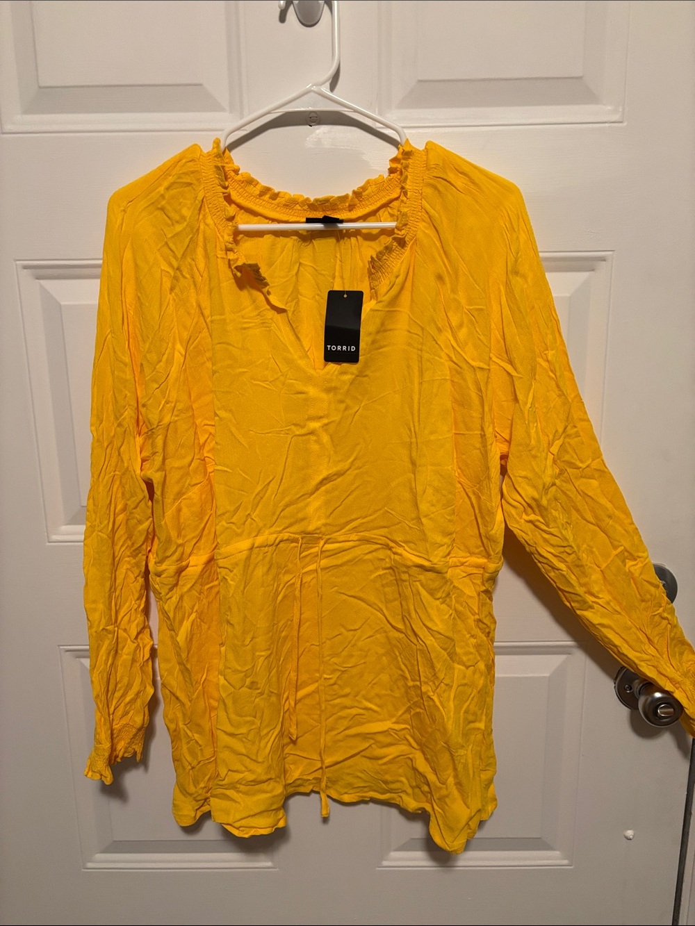 torrid Bright Yellow V-Neck Long Sleeve Tunic